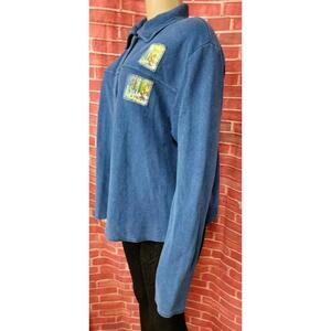 Michael Leu Women's top Shirt Jacket SIZE M Blue Button Down Artwear #W4
